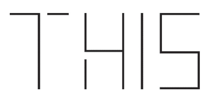 A suspect for appreceptive agnosia can be offered this Gollin form test. Those with the condition see the shapes, but not the pattern they create. For instance, above, they would report seeing the number 7415, but not the word “THIS.”3 ​