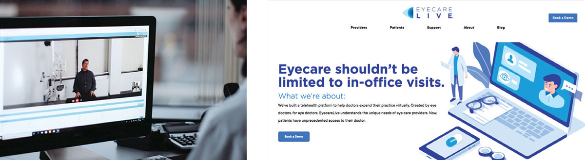 During the stay-at-home order, some optometrists have used remote refraction software from DigitalOptometrics and used Eyecare Live to video conference with patients.